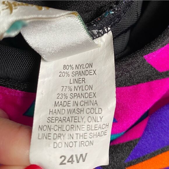 Sea by Monif C. One Piece Swimsuit Cutout Front Multicolored New Womens Size 24W - Picture 10 of 10